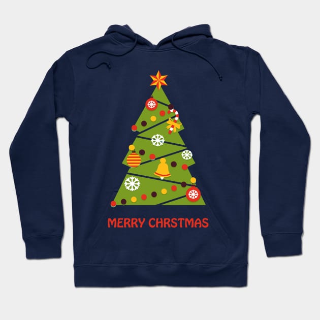 Christmas tree ornaments - Happy Christmas and a happy new year! - Available in stickers, clothing, etc Hoodie by Crazy Collective